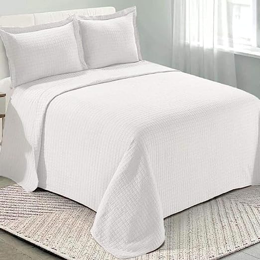 Kit Colcha Camesa Loft Casal Branco 3Pçs.