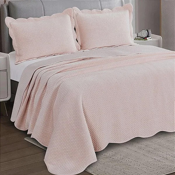 KIT COLCHA CAM VELVET NEO QUEEN ROSE 3PÇS.