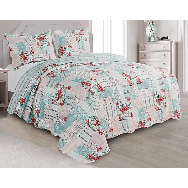 KIT COLCHA CAM EVOL PATCHWORK CASAL 220X240 PREVIA