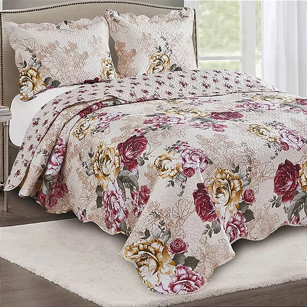 KIT COLCHA CAM EVOL PATCHWORK CASAL FARSI