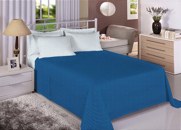 JG CAMA EST PREMIUM 150F CASAL 7527-8 AZUL 4PÇS