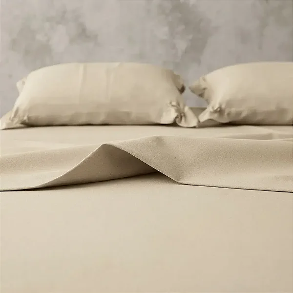 Jogo Cama Est Premium Linea King Liso Bege