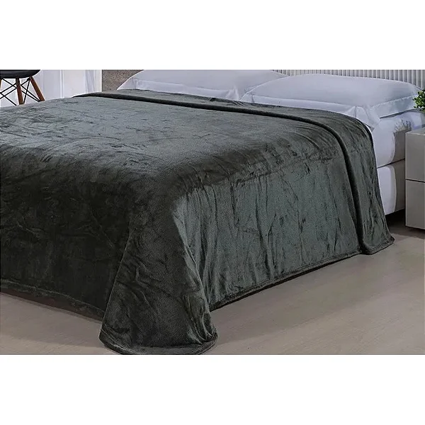 COBERTOR NIA TOQUE DE SEDA 180X220 PRETO CASAL