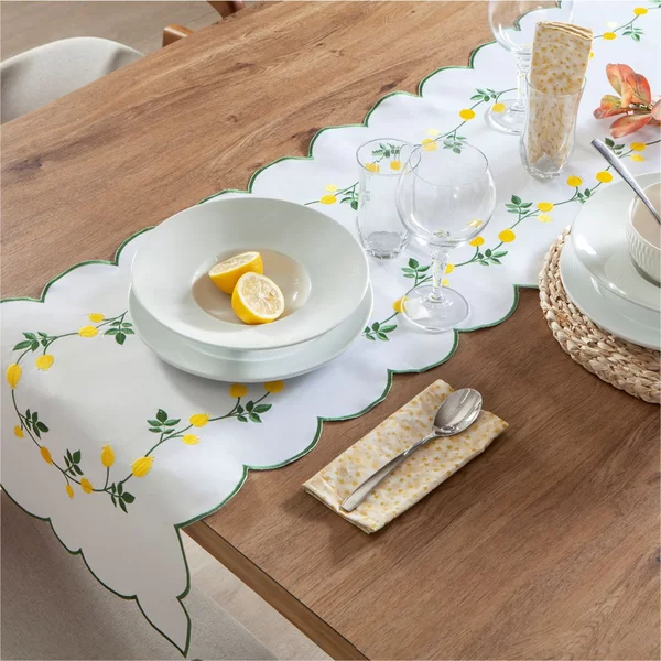 TRILHO MESA JOL CORAL FLORA 40X90 BR/AMARELO