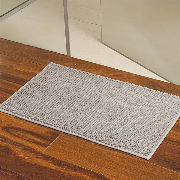 TAPETE NIA CHENILLE SHAGGY SMART 38X58 CINZA