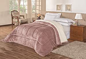 COBERDROM NIA FLANNEL 180X220 ROSA QUEIMADO