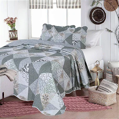 KIT COLCHA JOL ULTRASONIC DYURI HOLAMBRA 160X230 SOLTEIRO 2PÇS