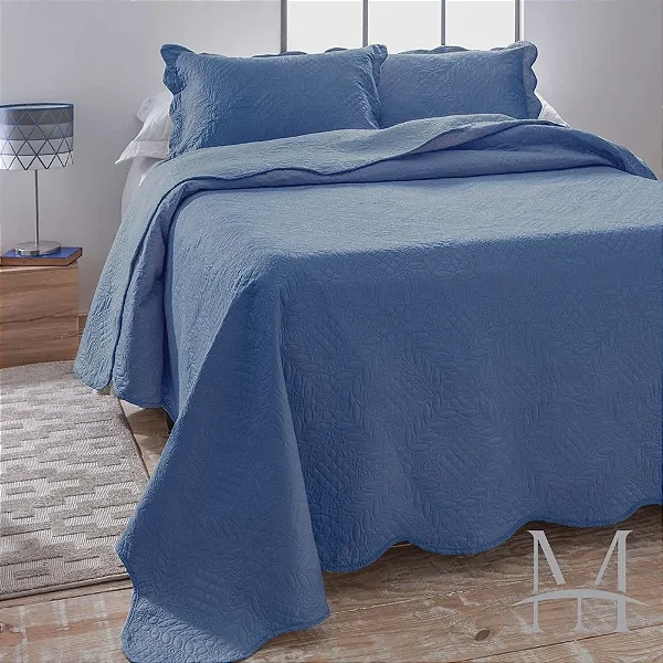 KIT COLCHA JOL ULTRASONIC DYURI AZUL 280X260 3 PÇS KING