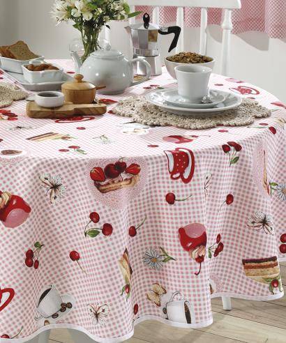 TOALHA DE MESA DOL CLEAN ATHENAS ESTAMPADA 160 RED IVANA 2 - 4 LUGARES LIMPA FÁCIL