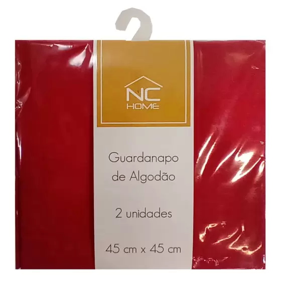 KIT GUARDANAPO NIA MILANO 45X45 2PCS VERMELHO