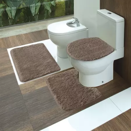 Jogo Banheiro Jolitex Elite 3pcs Caqui