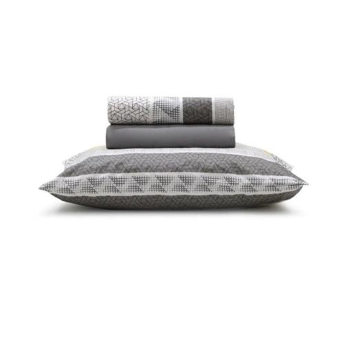 LENÇOL COT PRATA 150F KING CINZA 9172 COM ELASTICO