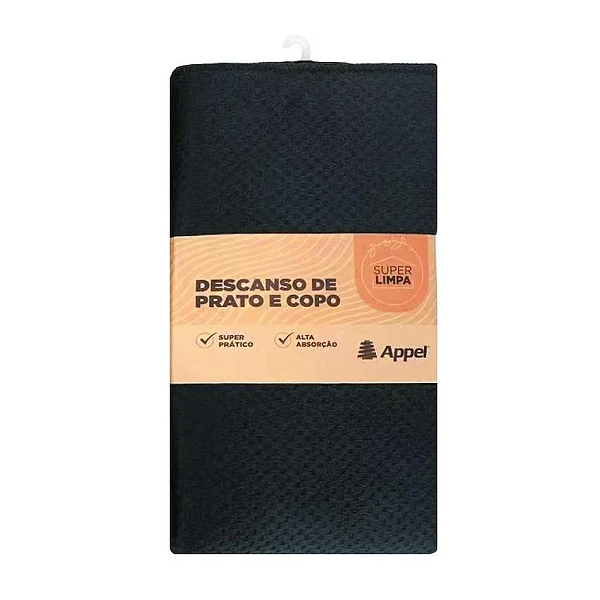DESCANSO PRATO COPO APP HL SUPERLIMPA 23X46 PRETO