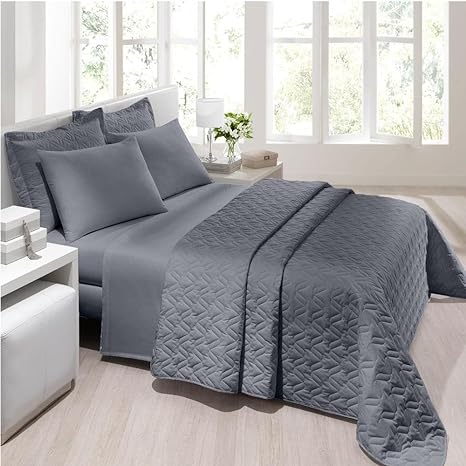 JG CAMA COT UNIQUE PERCAL 180F CASAL CINZA 9078 4PÇS