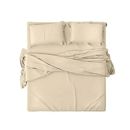 Jogo Cama Est Premium Linea Casal Bege 4 Pçs