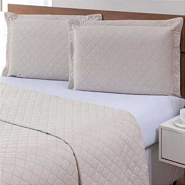 KIT COLCHA NIA ULTRASSONICA IBIZA 160X240 AREIA 2PÇS SOLTEIRO