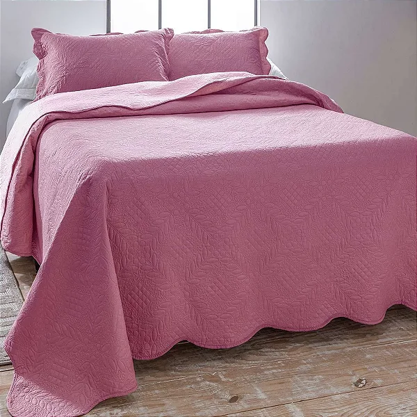 KIT COLCHA JOL ULTRASONIC DYURI 160X240 ROSA CHA SOLTEIRO 2PÇS