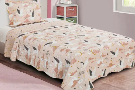 Kit Colcha Camesa Evolution Infantil 160x230 Cisne