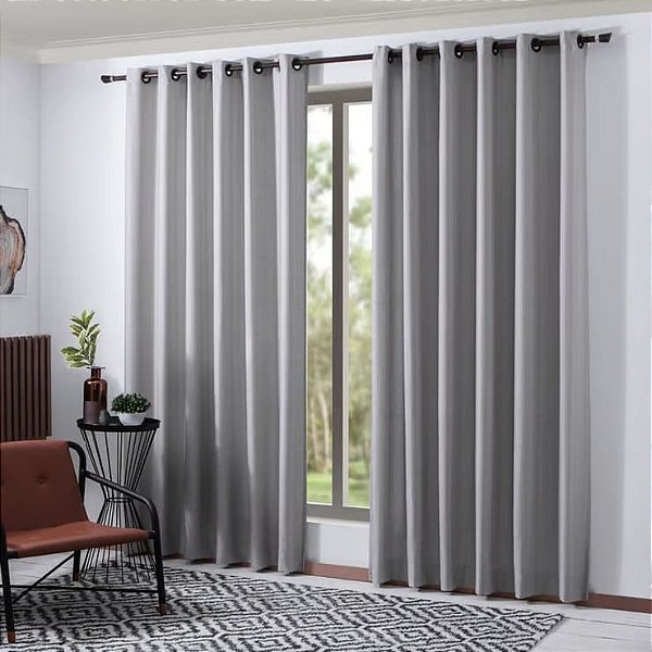 CORTINA BECADECOR GARDENIA 260X170 BCO/CINZA 02