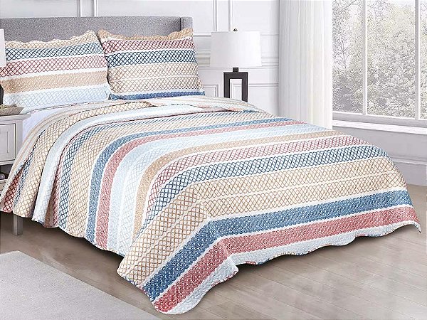 Kit Colcha Camesa Evolution Casal 220X240 ALIBI 3PCS