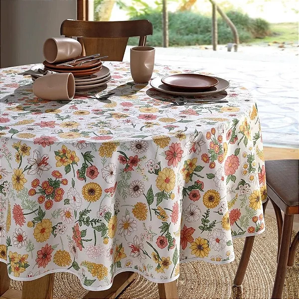 Toalha de Mesa Dol Cleasn Athenas Estampada 1,60 Redonda Elane