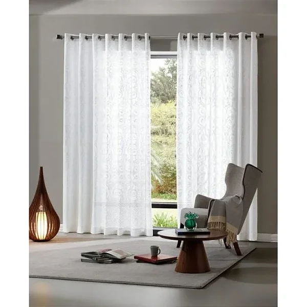 Cortina Dohler Veneza 4,00x2,50 Branco Estampa 5457