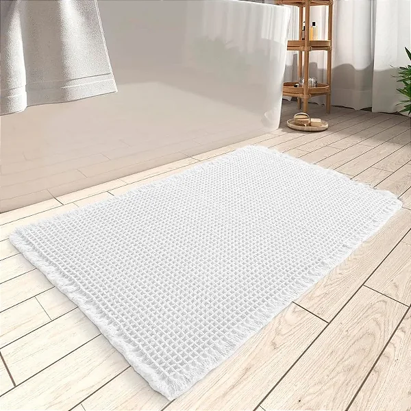 Tapete Niazitex para Banheiro Waffle 43x61 Branco