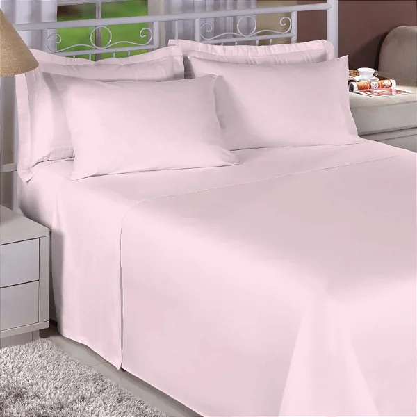 Jogo de Cama Estamparia Premium Linea Queen Des 7733-2 Rosa Claro