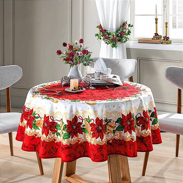 Toalha De Mesa Dol Athenas 160 Redonda Natal 110