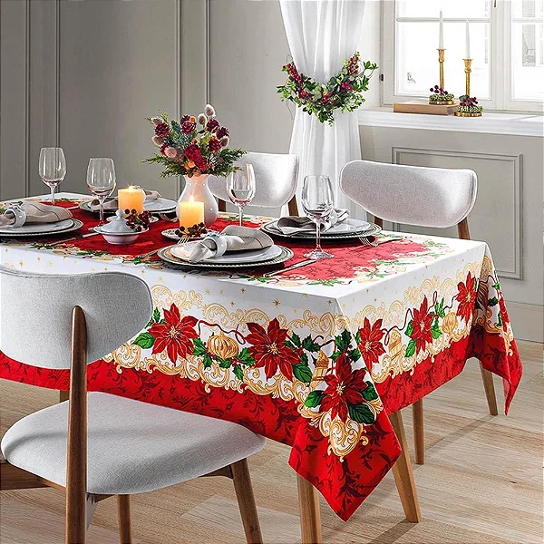 Toalha de mesa Dol Athenas 140X210 Natal 110 6 lugares