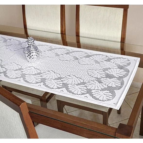 Caminho de Mesa Beija Flor Renda 1,40x50 Branco