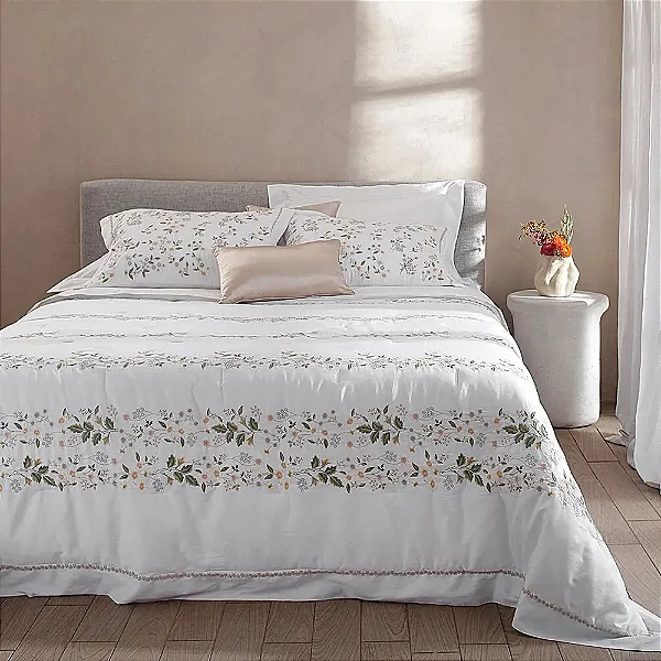 Kit Colcha Buddemeyer Luxus Aurora 2,80x2,60 Branco
