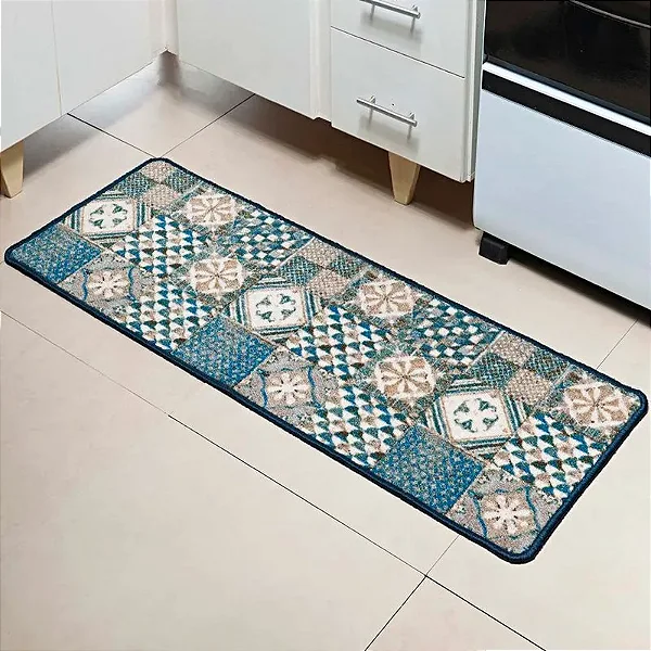 Tapete Niazitex Boucle Sicília 45x1,20 Azul