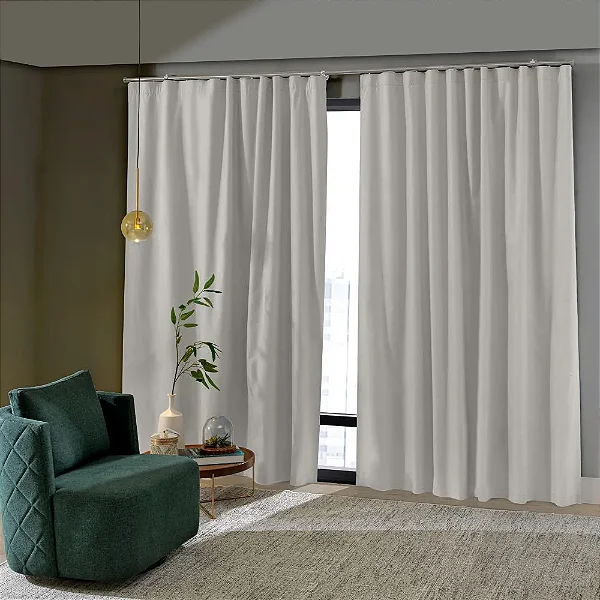 Cortina Bella Janela Inove Blackout Tecido 3,00x2,78 Comfort Natural