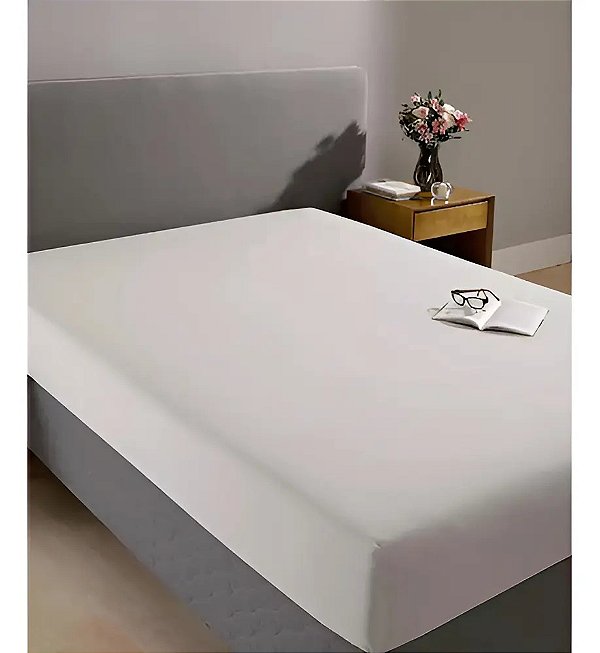 Lencol Döhler Safira Casal Com Elastico Marfim 100% Algodão