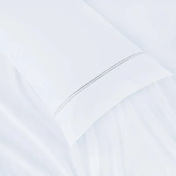 Jogo de Cama Niazitex Percal Soft 300 Glamour Solteiro Branco