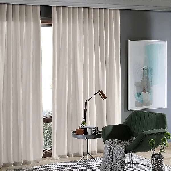 Cortina Bella Janela Inove Duplex 420x280 Bellini Areia (Trilho Suiço)