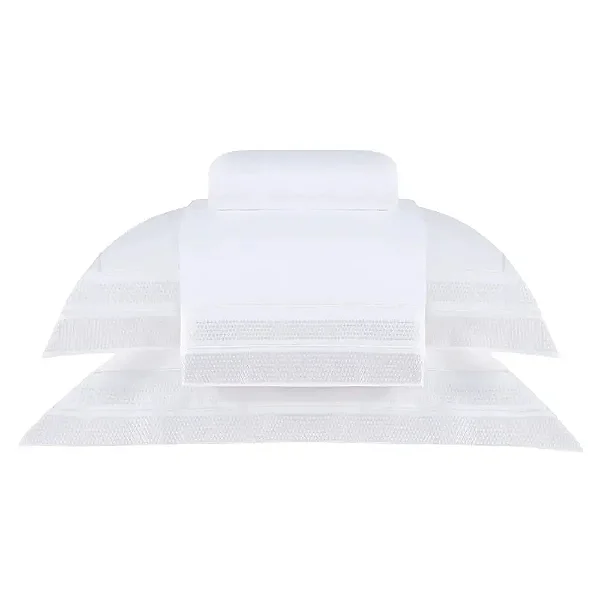 Jogo de Cama Buddemeyer Horizon King 193x203x45 Branco Bordado Pérola