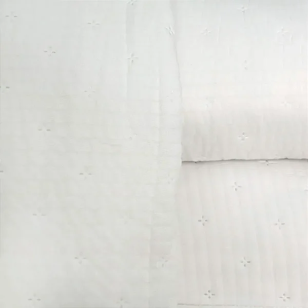 Kit Colcha Niazitex Plisse Solteiro Branco 2 Peças