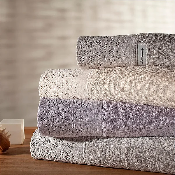 Kit Toalha Lavabo Buddemeyer Aplicação Lovely 30x50 1011