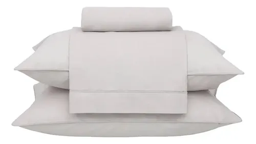 Jogo de cama Buddemeyer Basic Percalle Casal Bege 4 Peças 180 Fios