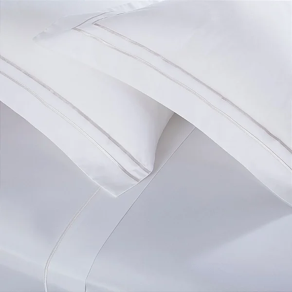 Jogo de Cama Buddemeyer Sublime Queen Branco Ponto Cheio Pérola 4 Peças