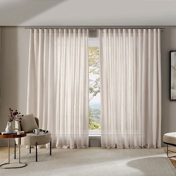 Cortina Bella Janela inove duplex 420x280 monaco linho (trilho suiço)