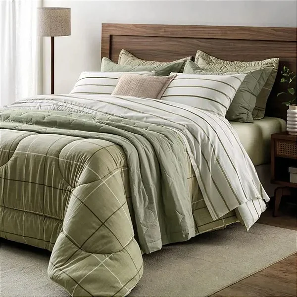 Kit Colcha Karsten Santiago Estampado 220x255 3pcs casal