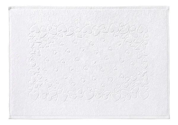 Toalha de Piso Dohler Velour Jacquard Romance Liso 70x50 Branco
