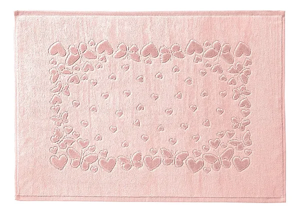 Toalha de Piso Dohler Velour Jacquard Romance Liso 70x50 Rosa