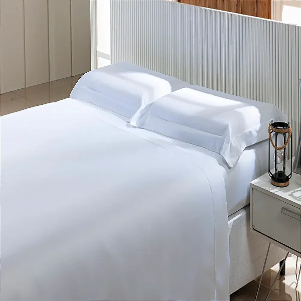 Jogo de Cama Niazitex 400 Fios Delicatto Casal Branco 4Pcs
