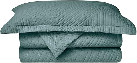 Kit Colcha Camesa Virtuos King 280x260 Verde 3 Peças