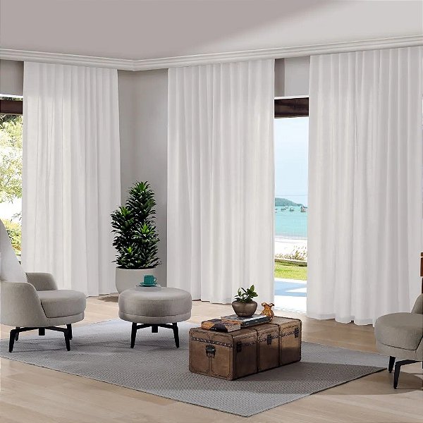 Cortina Bella Janela Inove Duplex 420x280 Monaco Branco (Trilho Suiço)