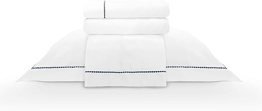 Jogo Cama Camesa Neo 300 Fios Bordado Elements Casal Marinho 4 Peças